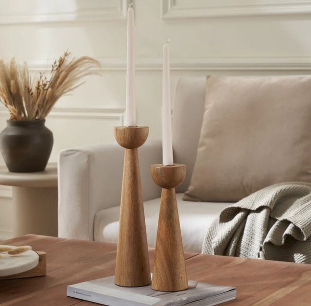 Renwil® Laurier 2-Piece Light Brown Candle Holder-1