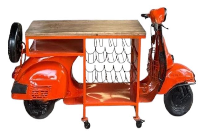 Jaipur Furniture WOW Range Orange Bar Cart-0