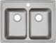 Elkay Lustertone® Classic Lustrous Satin 29" x 22" x 6-1/2" 1-Hole Equal Double Bowl Drop-In ADA Sink-1