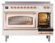 Ilve® Nostalgie II Noblesse 48'' Anique White Pro Style Induction Range with Copper Trim-4