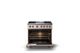 Viking® 5 Series 36" Blush Pro Style Dual Fuel (NG) Range with Brushed Brass Trim-1