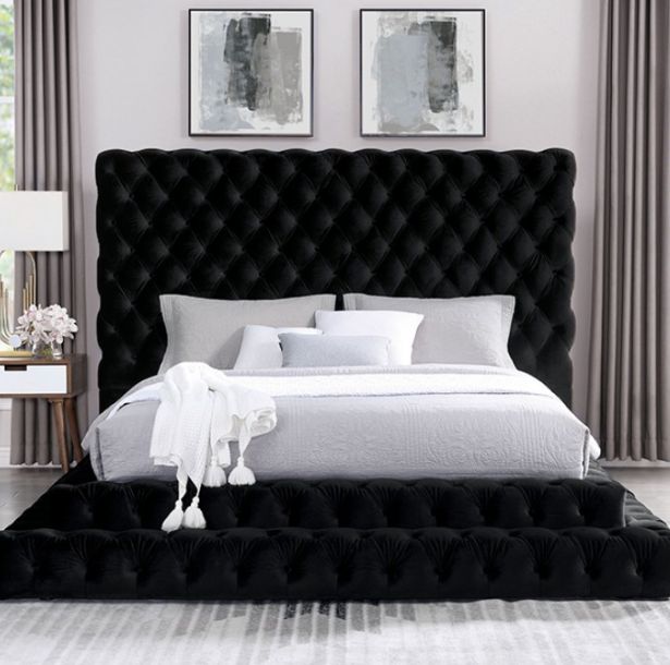 Furniture of America® Stefania 4-Piece Black Queen Bedroom Set-1