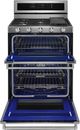 KitchenAid® 30" Stainless Steel Freestanding Dual Fuel Double Oven Range-1