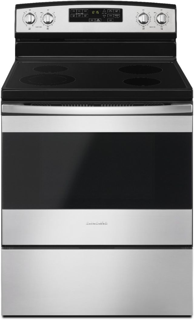 Amana® 30" Black on Stainless Free Standing Electric Range-0