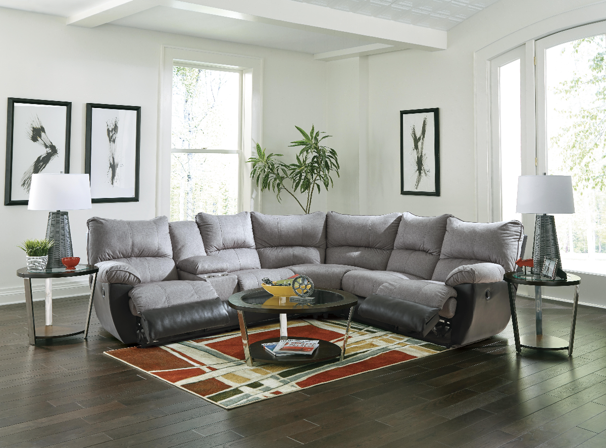 iAmerica 2pc Reclining Sectional with Storage Console PLUS FREE 50 TV