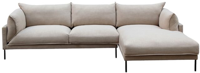 Moe's Home Collection Jamara 2-Piece Sandy Beige Right-Arm Facing Sectional and Chaise-1