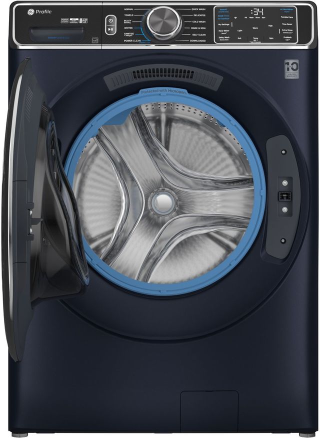 GE Profile™ Sapphire Blue Front Load Washer & Electric Dryer Laundry Pair-3