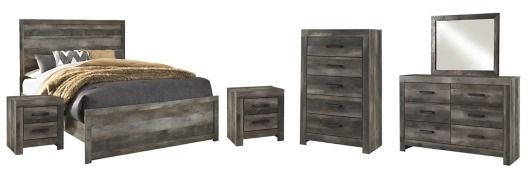 Signature Design by Ashley® Wynnlow 6-Piece Gray Queen Panel Bed Set-0