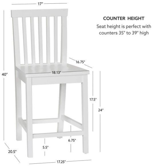 Linon Tory 2-Piece White Counter Stool Set-2