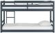 HH2 Home Campbell Navy Twin Floor Bunk Bed with Ladder-3