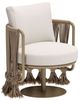 Zuo® Modern Uzel Brown/White Aluminum Fabric Outdoor Accent Chair-0
