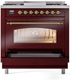 Ilve® Nostalgie II Series 36" Burgundy Pro Style Dual Fuel Range-3