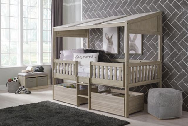 Signature Design by Ashley® Wrenalyn Two-Tone Twin Loft Bed with Under Bed Bin Storage-1