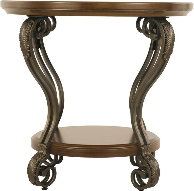 Signature Design by Ashley® Nestor Medium Brown Round End Table-2