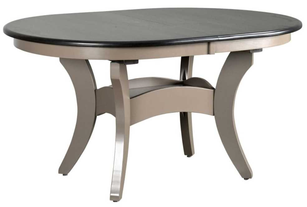 Country View Woodworking Customizable Make It Your Way 6 Hickory Top Dining Table with 4 Self Store Leaves