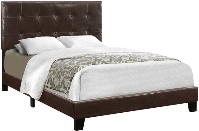 Monarch Specialties Inc. Brown Leather Full Bed-0