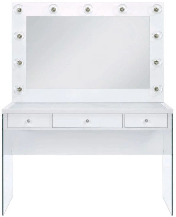 Elements International Jacey White Vanity Table-3