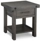 Handstone Rafters Heritage Platinum End Table with 1 Drawer and Shelf-0