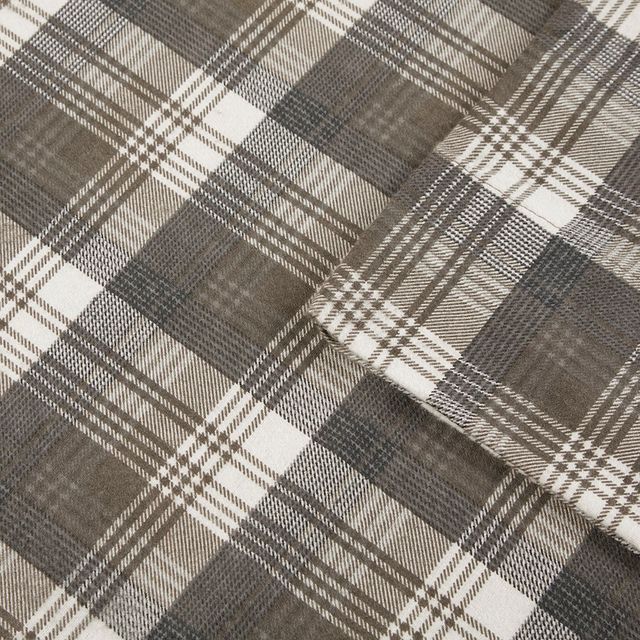 Olliix by Woolrich Brown Plaid California King Flannel Cotton Sheet Set-3