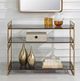 Uttermost® Stacked Up Smoke Gray Console Table with Lightly Antique Gold Frame-1