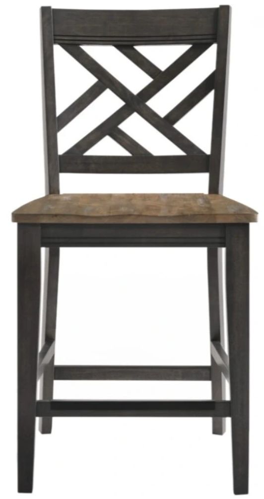 Intercon Harper Brushed Brown/Pecan Lattice Bar Stool-2