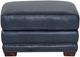 Futura Leather Delta Blue/Espresso Ottoman-1
