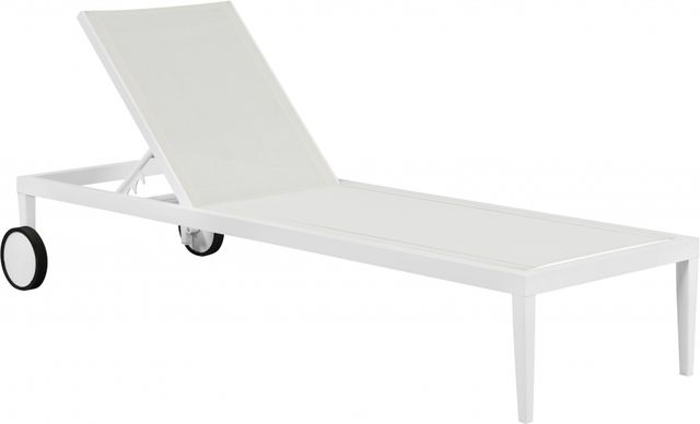 Meridian Furniture Nizuc White Outdoor Patio Adjustable Sun Chaise Lounge Chair-0