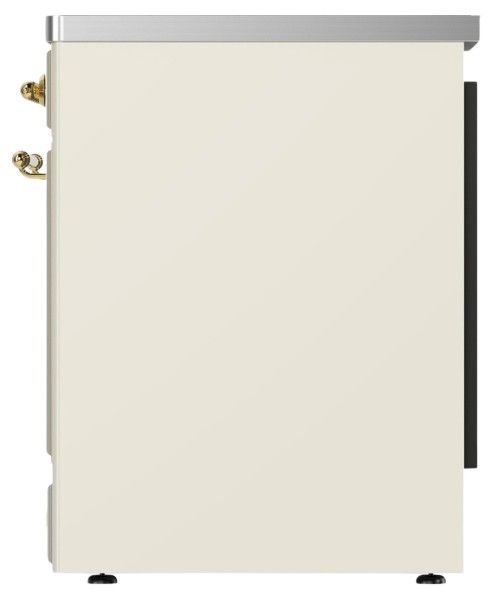 Ilve® Majestic III 30" Antique White Pro Style Induction Range with Solid Door and Brass Trim-2