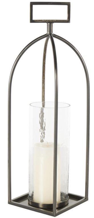 Deco Marche Silver Open Frame Candle Lantern with Rectangle Handles-0