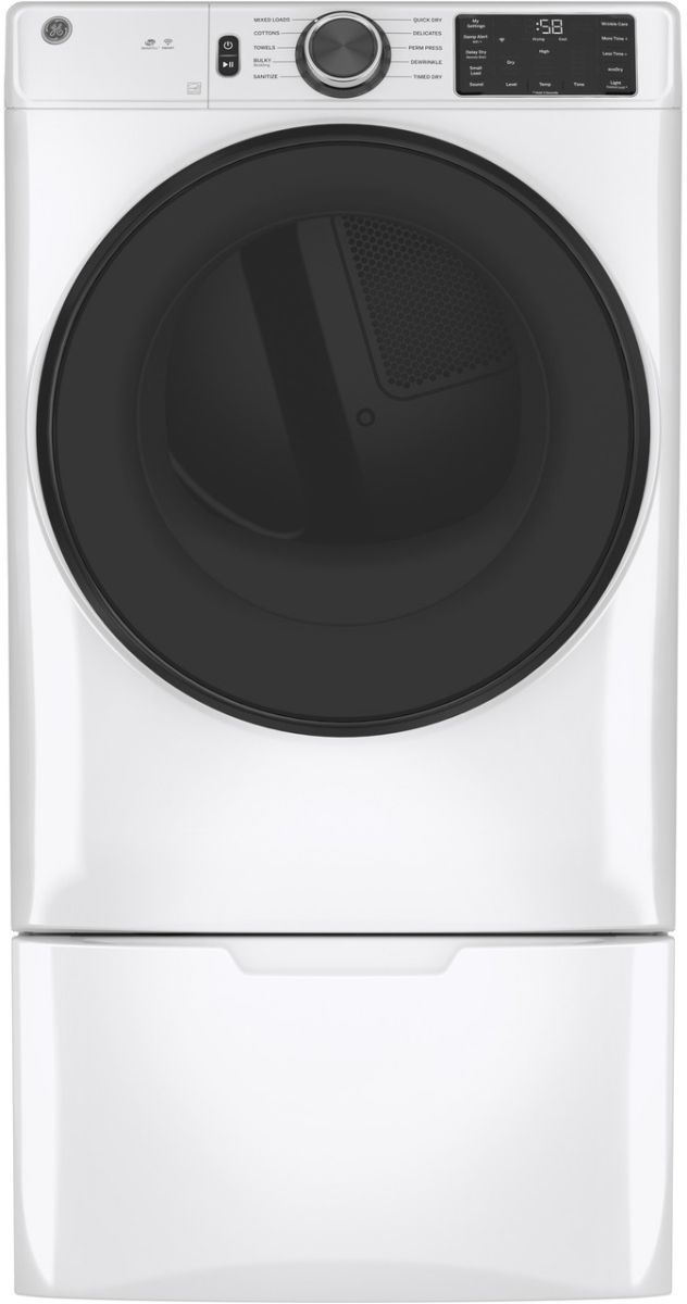 GE® 7.8 Cu. Ft. White Smart Front Load Electric Dryer-3
