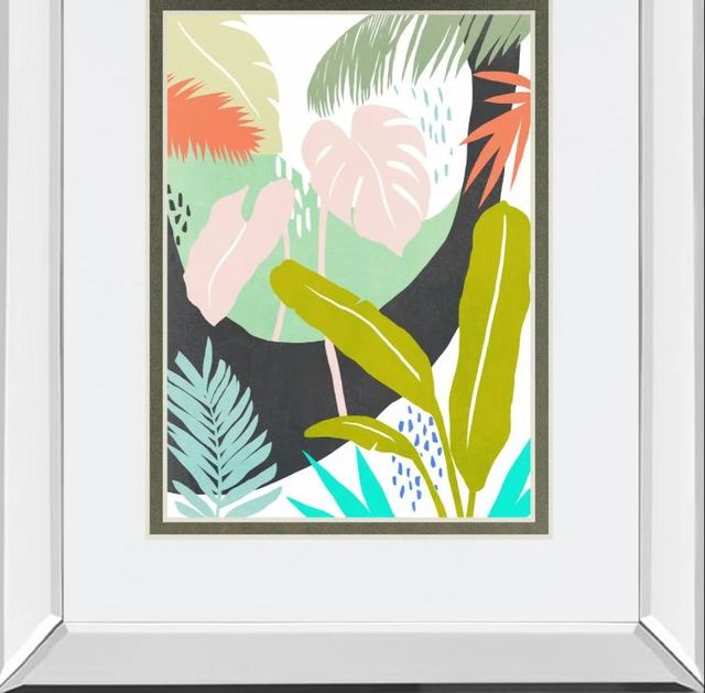 Classy Art Jazzy Jungle II by Annie Warren Mirror Framed Wall Art-1