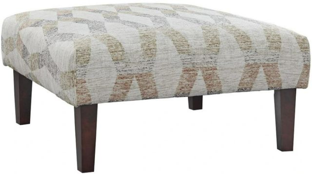 Fusion Furniture Blair Cream Barro Desert Beige/Brown Cocktail Ottoman-0