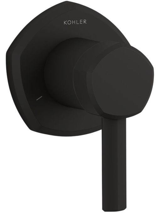KOHLER® Occasion® MasterShower® Matte Black Transfer Valve Trim with Lever Handle-0