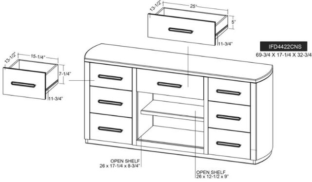 International Furniture Direct Balam Stained Dark 7-Drawer Console-2