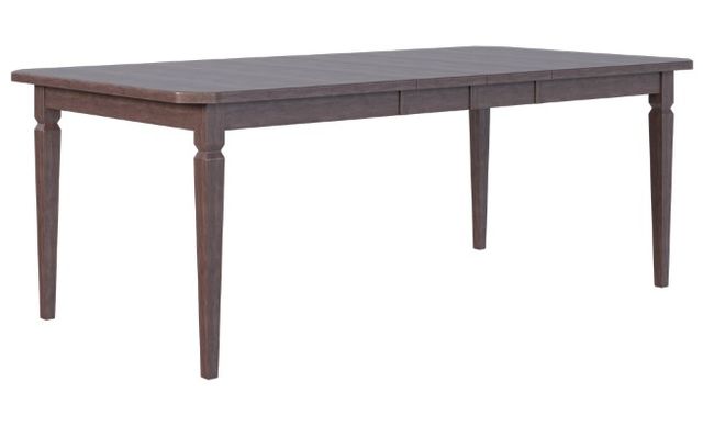 Country View Woodworking Customizable Medford Sap Cherry Top 48" Dining Table with 2-Leaves and Brown Maple Base-0