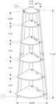 Monarch Specialties Inc. Dark Taupe Corner Accent Etagere-4