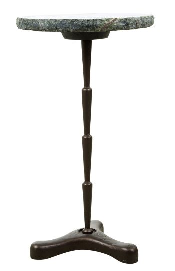 Home Trends & Design Breton Green Accent Table with Dark Walnut Base-1