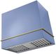AGA Loge 36" Carnaby Blue Wall Mounted Range Hood with Antique Brass Trim-0