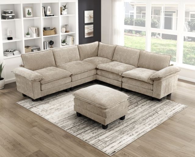 Homelegance® Dublin Taupe Ottoman-1