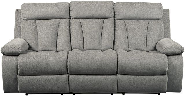 Signature Design by Ashley® Mitchiner Fog Reclining Sofa with Drop Down Table-1