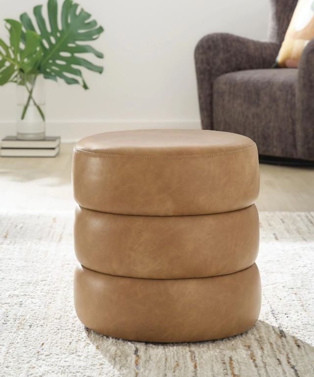 Signature Design by Ashley® Ummi Caramel Swivel Accent Ottoman-1