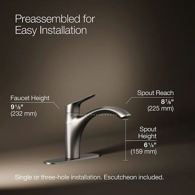 KOHLER® Rival® Vibrant Stainless Single-Handle Kitchen Sink Faucet-3