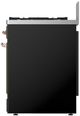 Ilve® Majestic III 30" Glossy Black Pro Style Dual Fuel Natural Gas Range with 5 Black Brass Burners and Copper Trim-3