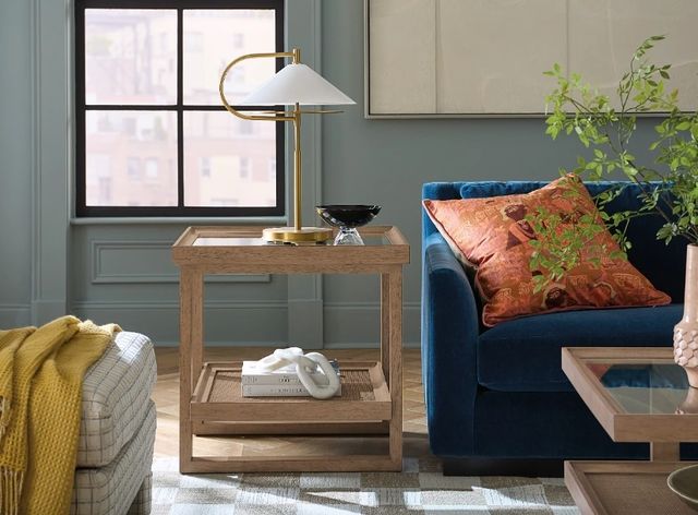 Hooker® Furniture Sonnet Glass Top End Table with Wren Base-1