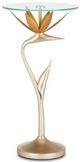 Currey & Company Paradiso Glass Top Accent Table with Gold Leaf Base-0