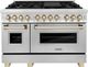 ZLINE Autograph Edition 48" Stainless Steel Pro Style Dual Fuel Range with Polished Gold Accents -0