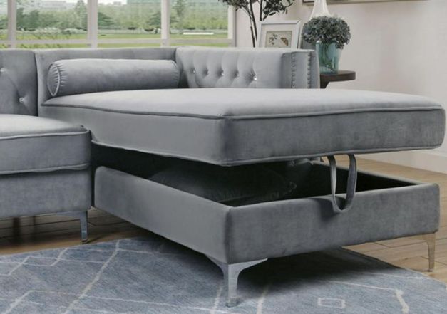 Mazin Furniture Celeste 2-Piece Grey Right Side Storage Sectional-1