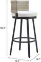 Zuo® Modern Midnight Wave Black/Gray/White Aluminum Outdoor Barstool-5