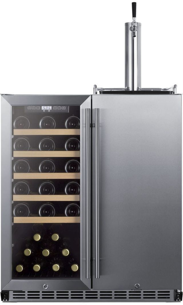 Summit® 30" Stainless Steel Kegerator and Wine Cooler-3