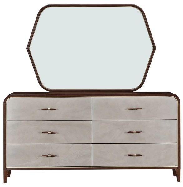 Michael Amini® Houston Walnut Dresser and Mirror-1